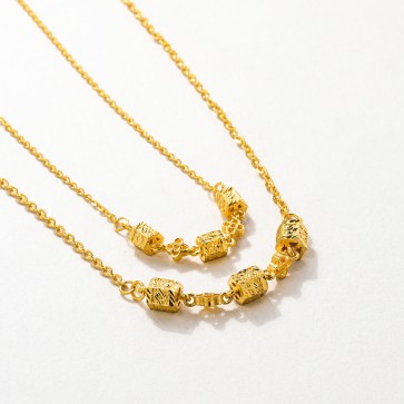 플라워 큐브 목걸이