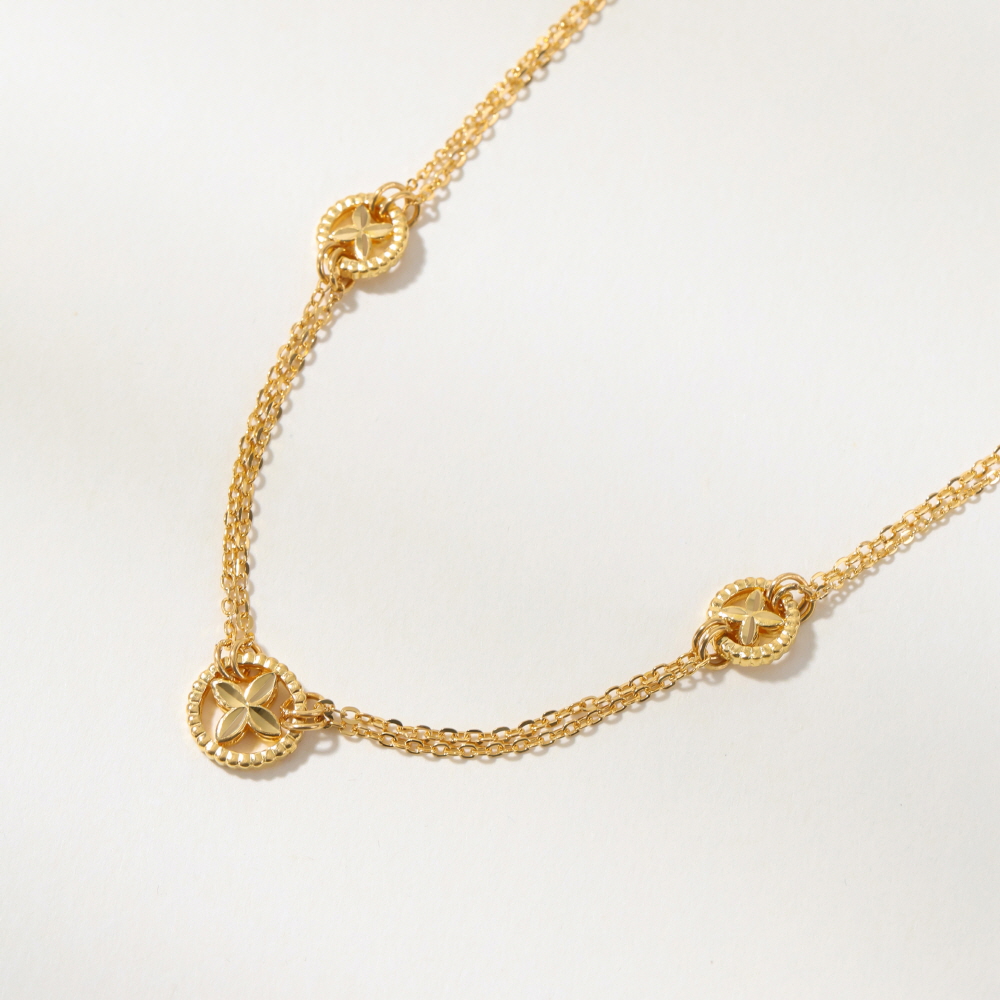 클로버 앤 컷팅 목걸이