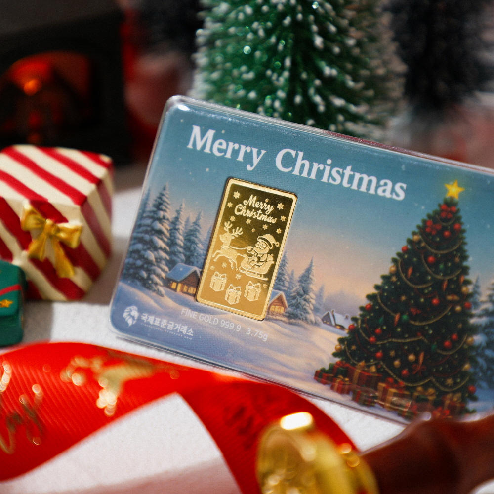국제표준금거래소 크리스마스 루돌프산타 골드바 1g, 3.75g
