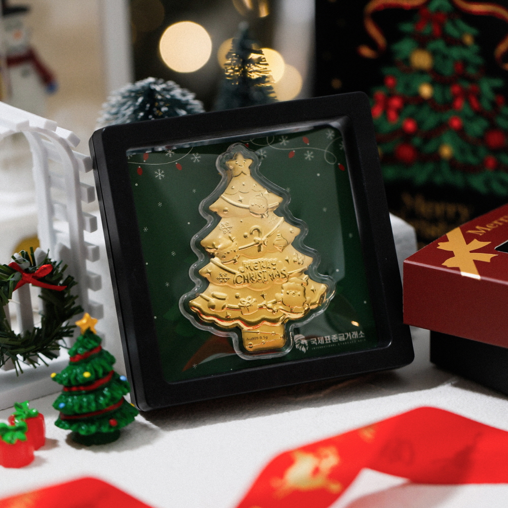 0.1g 입체 트리 골드바